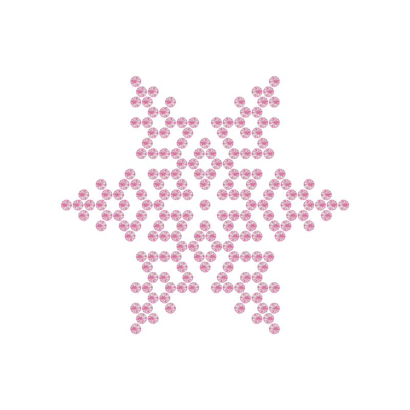 Motivo Fiocco di Neve Termoadesivo Hotfix FN04 – Vari colori – In Cristallo – Rose Opal 135 –  Xilion 2038 – Crystal Stones
