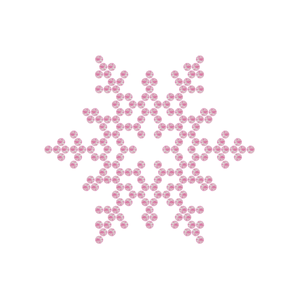 Motivo Fiocco di Neve Termoadesivo Hotfix FN05 - Vari colori - In Cristallo - Rose Opal 135 - Xilion 2038 - Crystal Stones