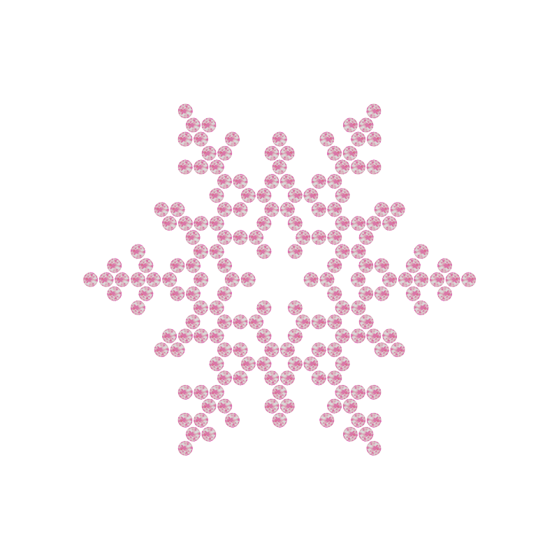 Motivo Fiocco di Neve Termoadesivo Hotfix FN05 – Vari colori – In Cristallo – Rose Opal 135 –  Xilion 2038 – Crystal Stones