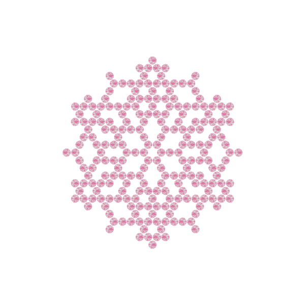 Motivo Fiocco di Neve Termoadesivo Hotfix FN06 - Vari colori - In Cristallo - Rose Opal 135 - Xilion 2038 - Crystal Stones