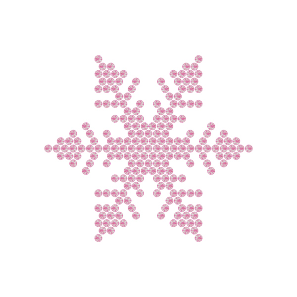 Motivo Fiocco di Neve Termoadesivo Hotfix FN07 - Vari colori - In Cristallo - Rose Opal 135 - Xilion 2038 - Crystal Stones