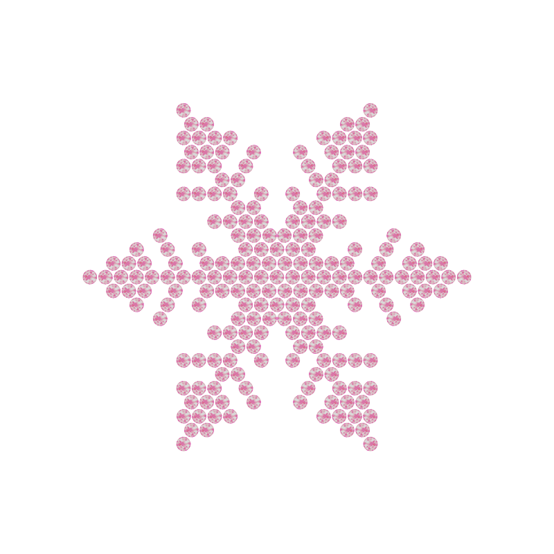 Motivo Fiocco di Neve Termoadesivo Hotfix FN07 – Vari colori – In Cristallo – Rose Opal 135 –  Xilion 2038 – Crystal Stones