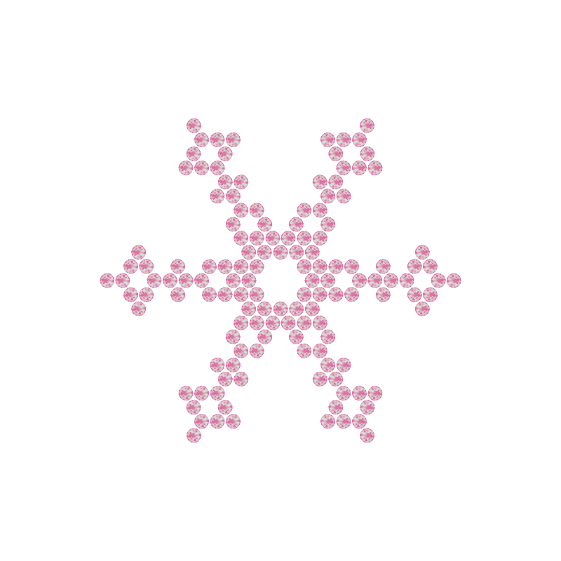 Motivo Fiocco di Neve Termoadesivo Hotfix FN08 – Vari colori – In Cristallo – Rose Opal 135 –  Xilion 2038 – Crystal Stones