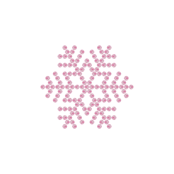 Motivo Fiocco di Neve Termoadesivo Hotfix FN09 - Vari colori - In Cristallo - Rose Opal 135 - Xilion 2038 - Crystal Stones