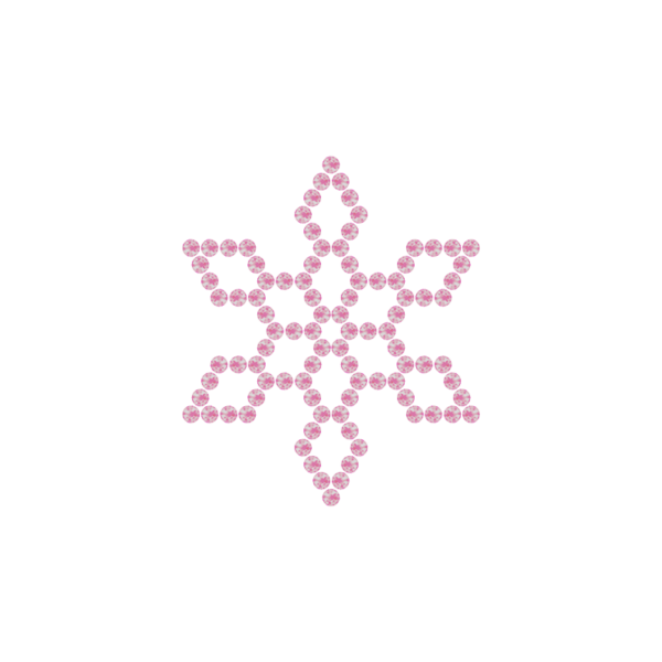 Motivo Fiocco di Neve Termoadesivo Hotfix FN10 - Vari colori - In Cristallo - Rose Opal 135 - Xilion 2038 - Crystal Stones