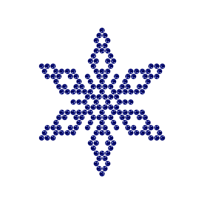 Motivo Fiocco di Neve Termoadesivo Hotfix FN02 - Vari colori - In Cristallo - Capri Blue 137 - Xilion 2038 - Crystal Stones