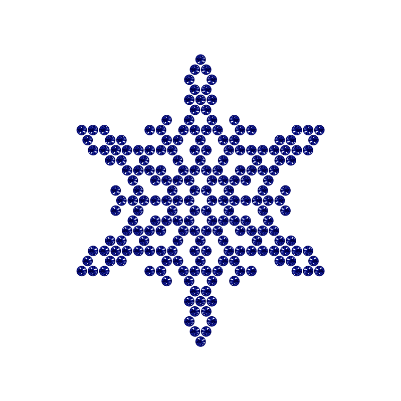 Motivo Fiocco di Neve Termoadesivo Hotfix FN03 - Vari colori - In Cristallo - Capri Blue 137 - Xilion 2038 - Crystal Stones