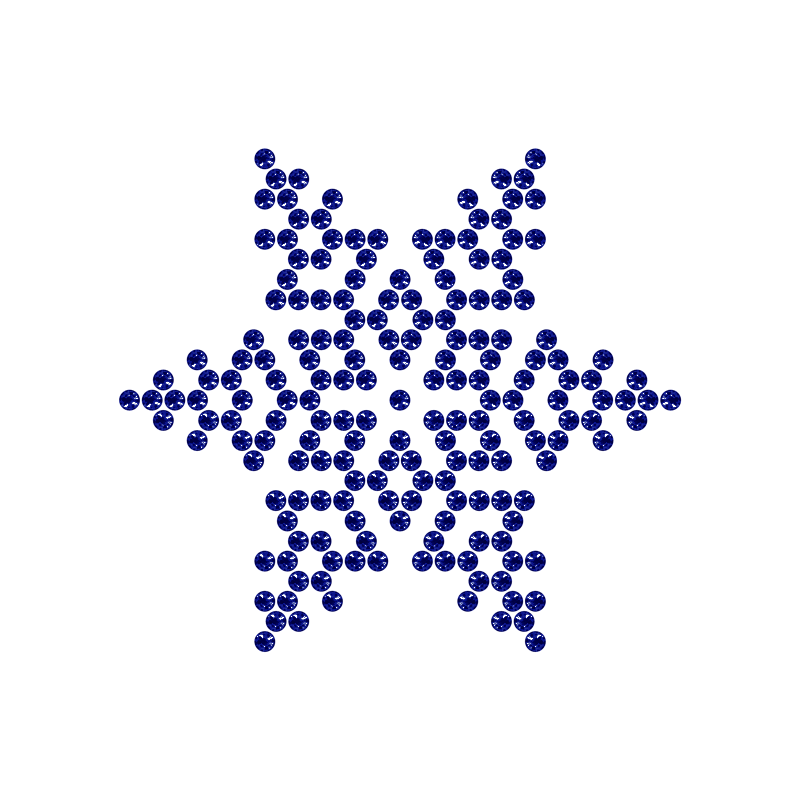 Motivo Fiocco di Neve Termoadesivo Hotfix FN04 - Vari colori - In Cristallo - Capri Blue 137 - Xilion 2038 - Crystal Stones