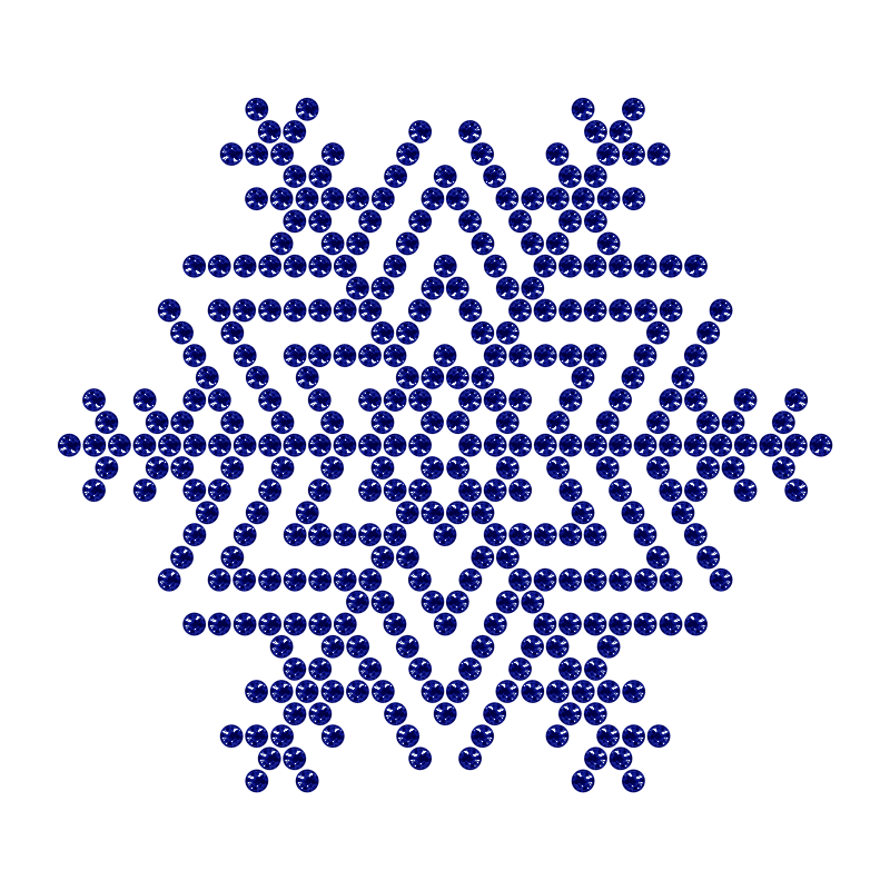 Motivo Fiocco di Neve Termoadesivo Hotfix - Vari colori - In Cristallo - Capri Blue 137 - Xilion 2038 - Crystal Stones