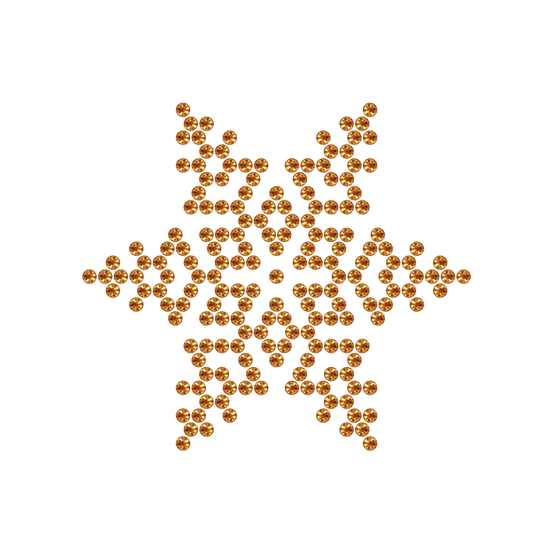 Motivo Fiocco di Neve Termoadesivo Hotfix FN04 - Vari colori - In Cristallo - Topaz 142 - Xilion 2038 - Crystal Stones