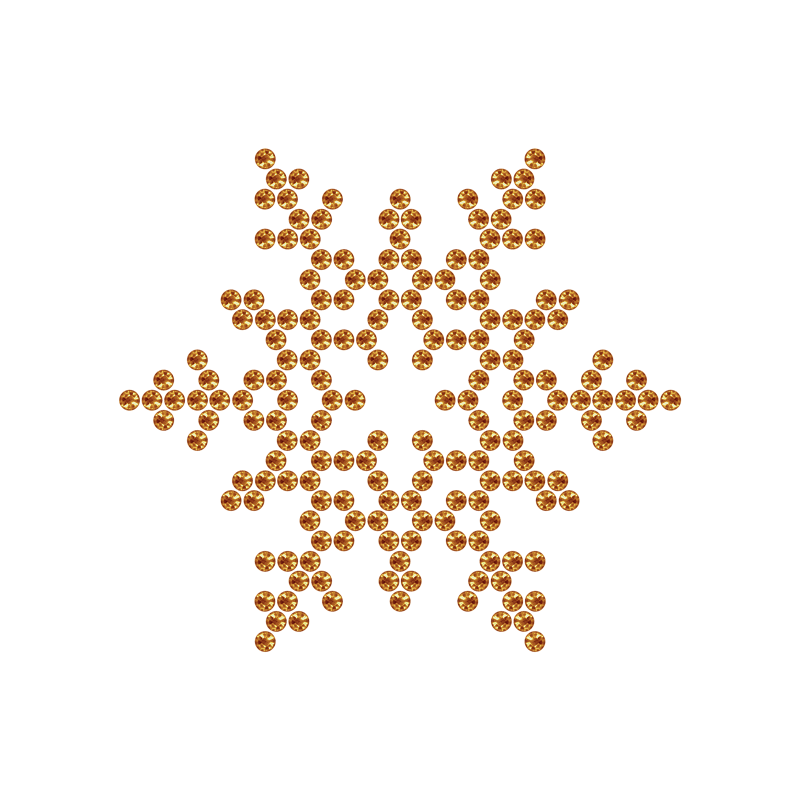 Motivo Fiocco di Neve Termoadesivo Hotfix FN05 - Vari colori - In Cristallo - Topaz 142 - Xilion 2038 - Crystal Stones