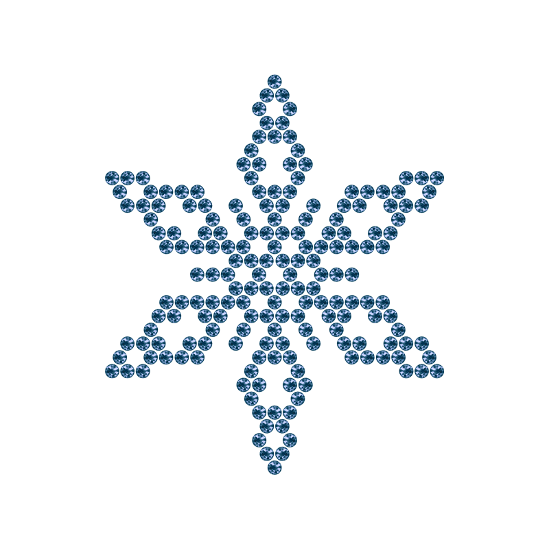 Motivo Fiocco di Neve Termoadesivo Hotfix FN02 - Vari colori - In Cristallo - Montana 145 - Xilion 2038 - Crystal Stones