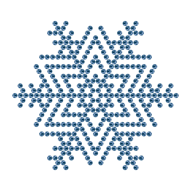 Motivo Fiocco di Neve Termoadesivo Hotfix - Vari colori - In Cristallo - Montana 145 - Xilion 2038 - Crystal Stones