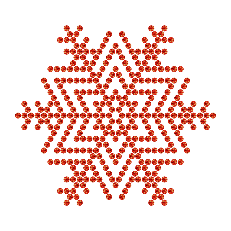 Motivo Fiocco di Neve Termoadesivo Hotfix - Vari colori - In Cristallo - Hyacinth 150 - Xilion 2038 - Crystal Stones