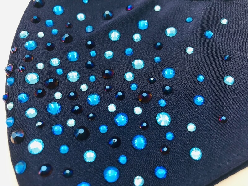 Mascherina fashion blu strass dedradè - Crystal Stones
